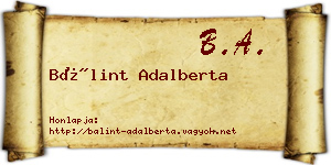 Bálint Adalberta névjegykártya