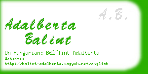 adalberta balint business card